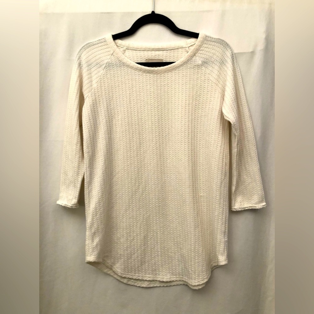 Chaser Waffle Knit Thermal Shirt White Long Sleeve Size Small